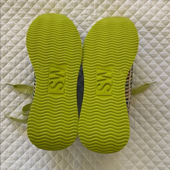 SOFTWAVES women's ardi sneakers in raffia multi green pastel EU 38 - Picture 4 of 5